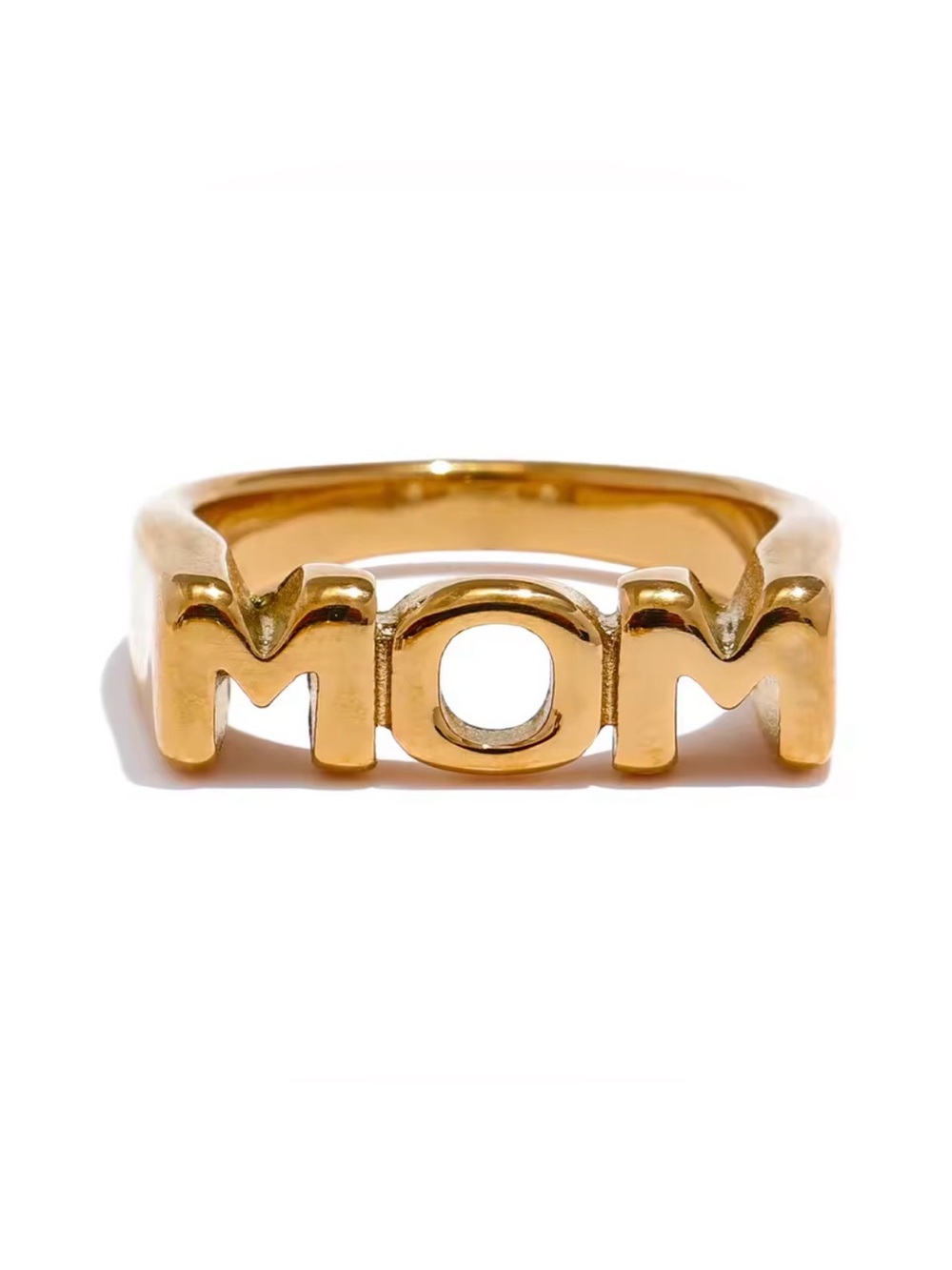 Gold MOM Statement Ring